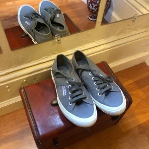 Superga gray canvas sneakers